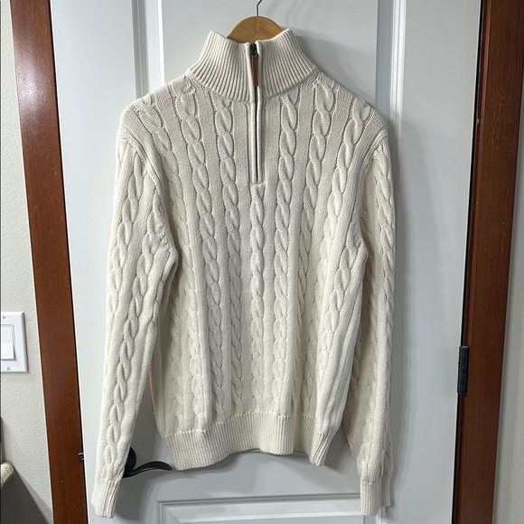 J Crew Cream Cable-Knit Zip Up Sweater - Picture 1 of 17